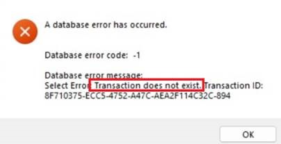 Transaction does not exist