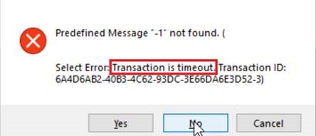 Transaction is timeout