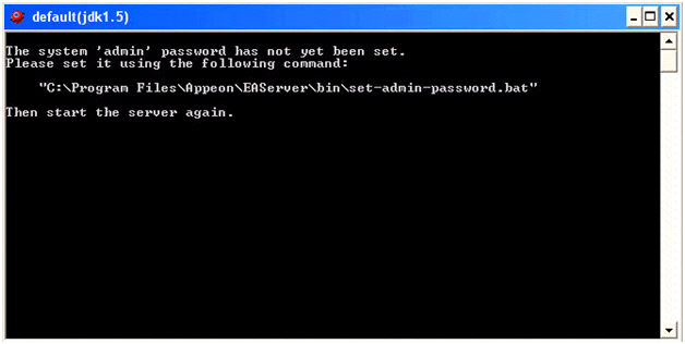 System password error message